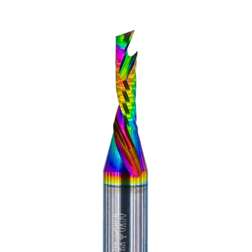Atlas Tools Router Bit CS 3.175x12x6D DLC Coated Closeup Top View