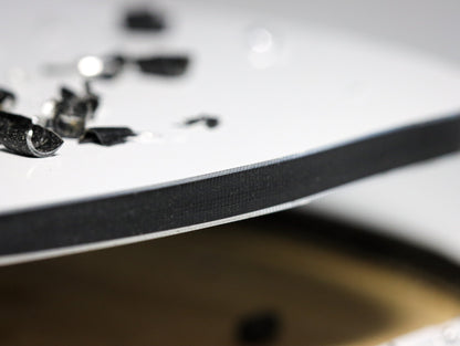 Atlas Tools Compression Spiral 1F 3.175x12 (DLC Coating) ULTRACLEAN for ACM and ACP view of cut edge close-up very clean