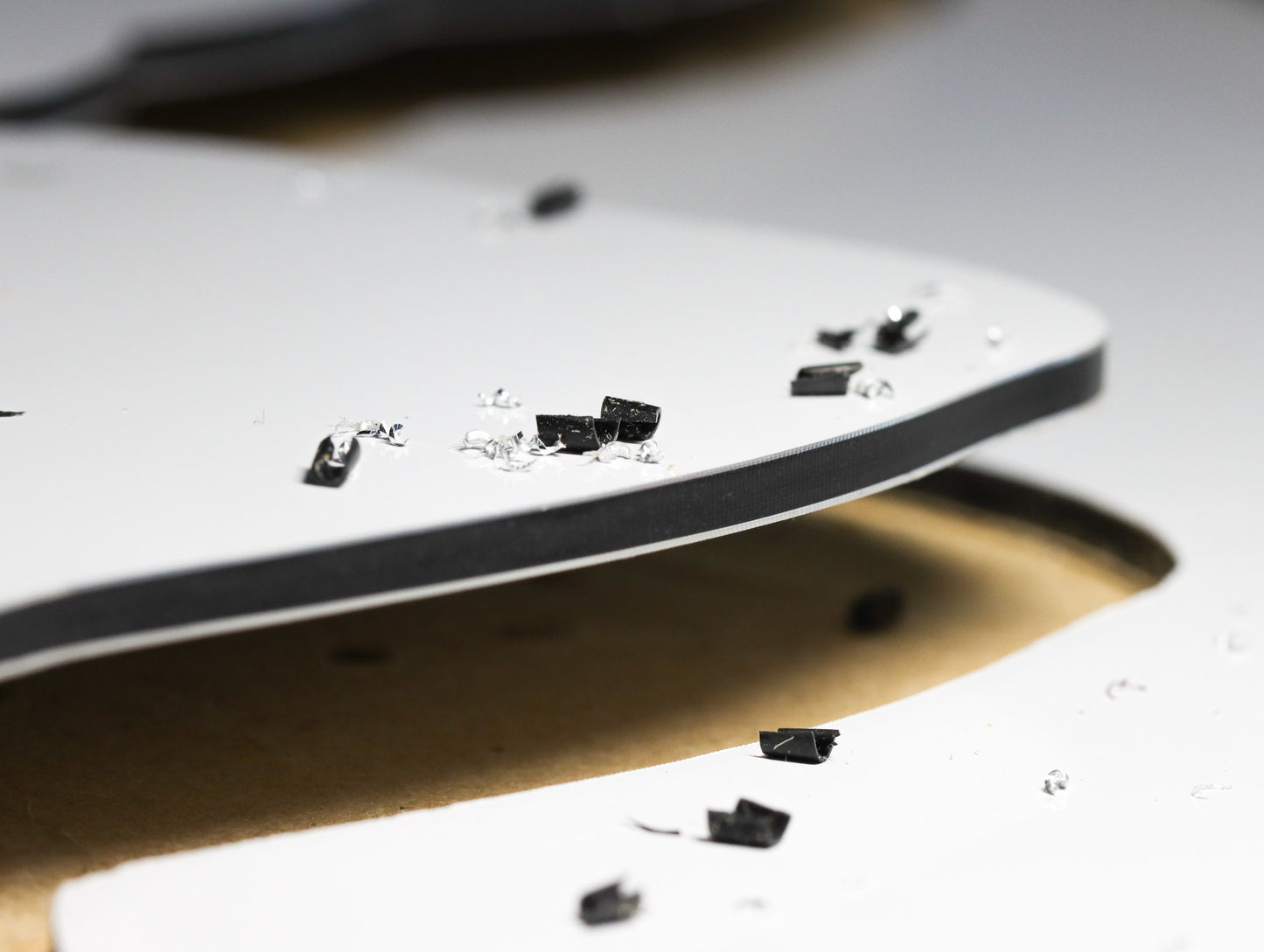 Atlas Tools Compression Spiral 1F 3.175x12 (DLC Coating) ULTRACLEAN for ACM and ACP view of very clean cut edge from a distance