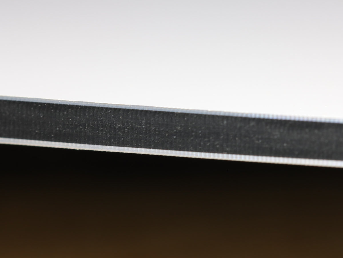 Atlas Tools Compression Spiral 1F 3.175x12 (DLC Coating) ULTRACLEAN for ACM and ACP view of very clean cut edge extreme close-up 