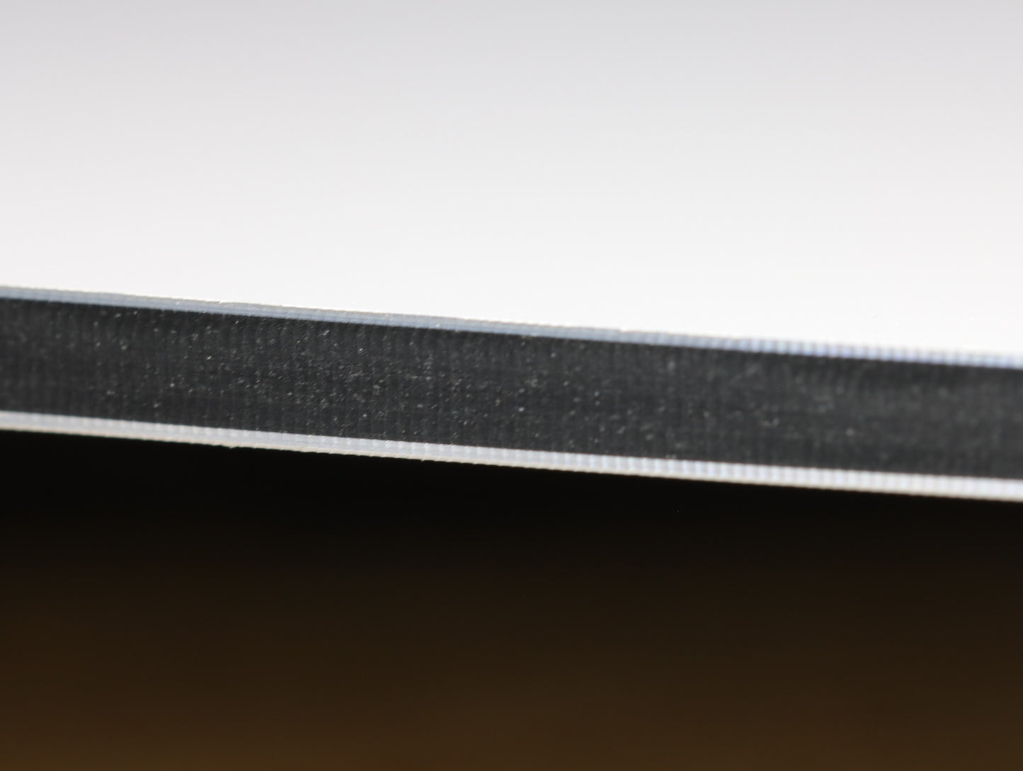 Atlas Tools Compression Spiral 1F 3.175x12 (DLC Coating) ULTRACLEAN for ACM and ACP view of very clean cut edge extreme close-up 