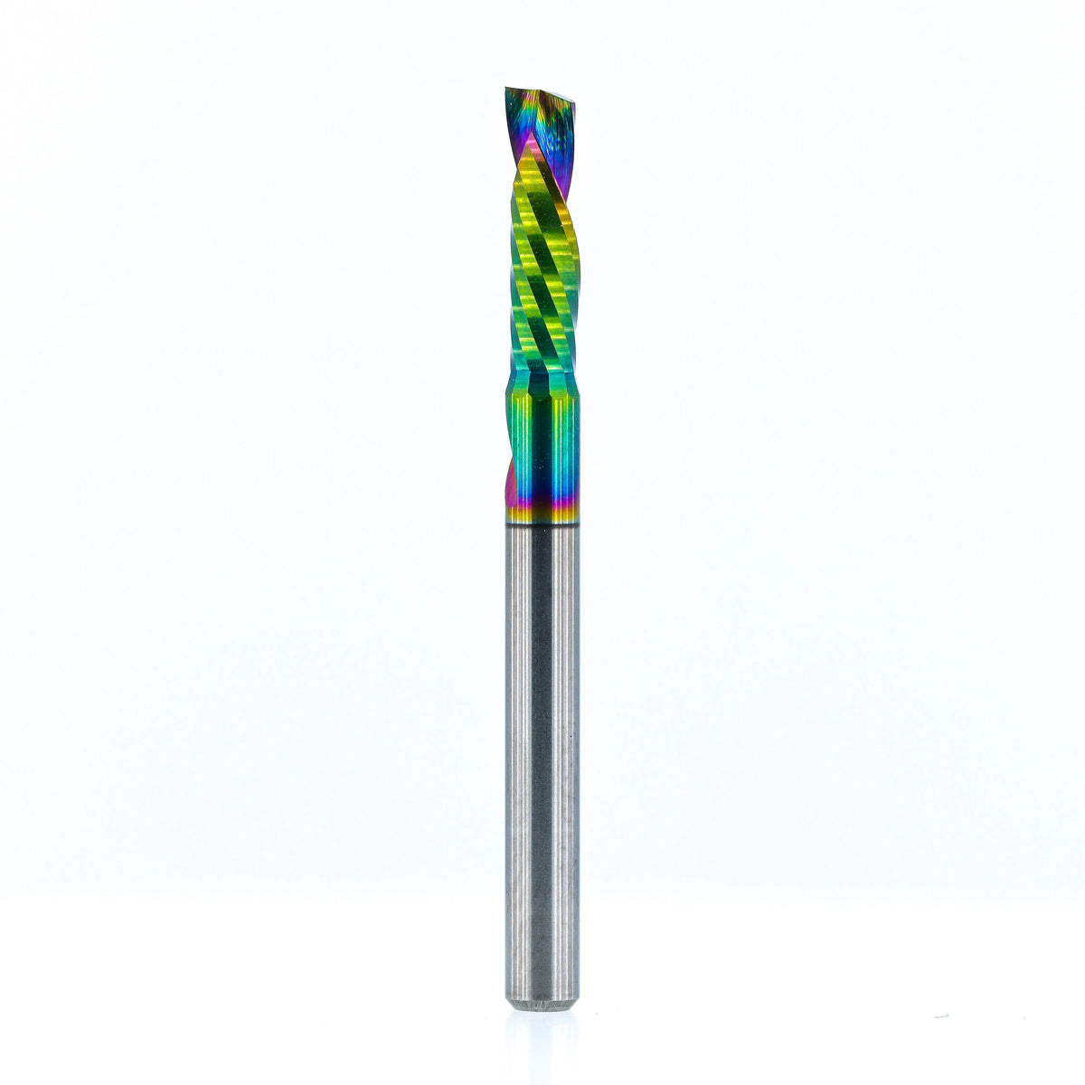 Atlas Tools Compression Spiral 1F 3.175x12 (DLC Coating) ULTRACLEAN for ACM and ACP full view of tool at rotation 2