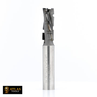 Atlas Tools PCD Compression Router Bit 10x25 Full Side View Slightly Rotated