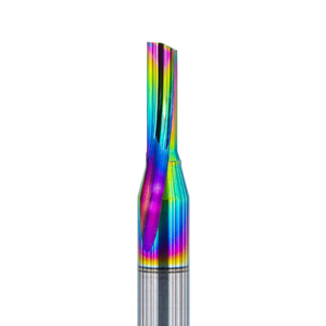 Atlas Tools Straight Flute Router Bit 4x12 DLC 1F Top Half View Closeup