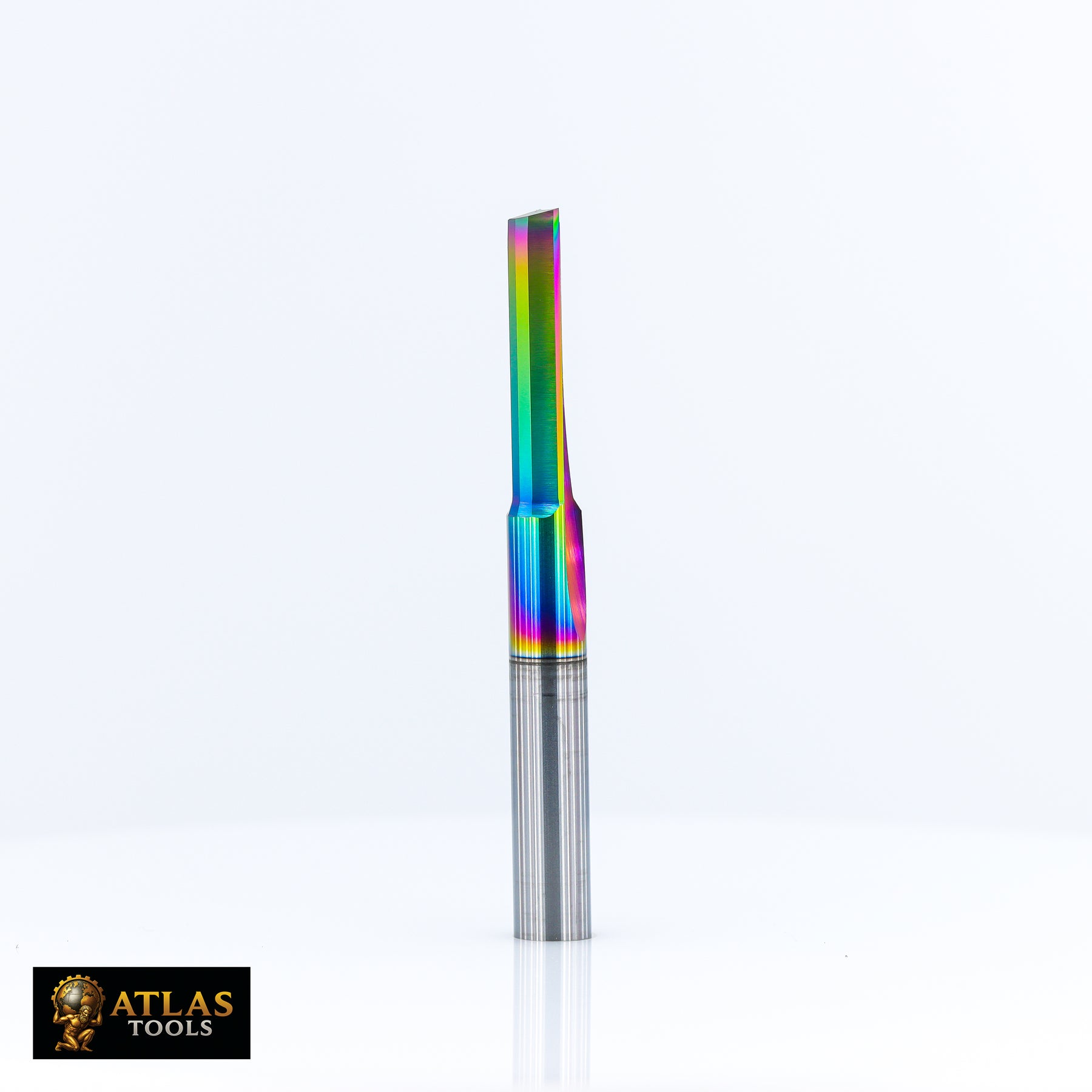 Atlas Tools Straight Flute Router Bit  6x22 DLC 1F Full View Rotation 2