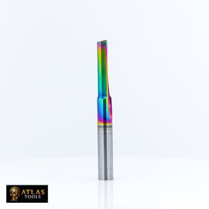 Atlas Tools Straight Flute Router Bit  6x22 DLC 1F Full View Rotation 2