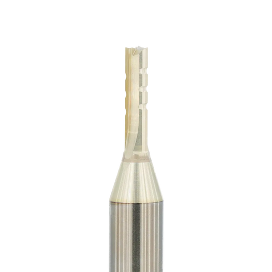 Atlas Tools TCT Router Bit 3F 6x22 Chip Breaker ZrN Coating MAINSHOT CLOSEUP