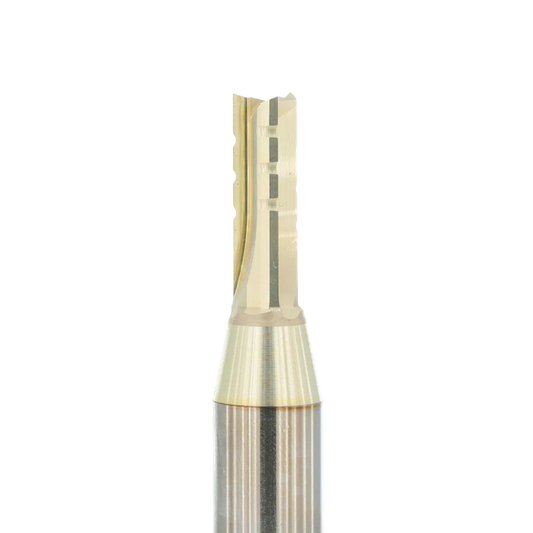 Atlas Tools TCT Router Bit Chip Breaker 8x22 ZrN MAINSHOT CLOSEUP