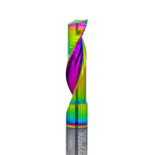 Atlas Tools Up Spiral Aluminium Router Bit 6x22 DLC Coating MAINSHOT CLOSEUP