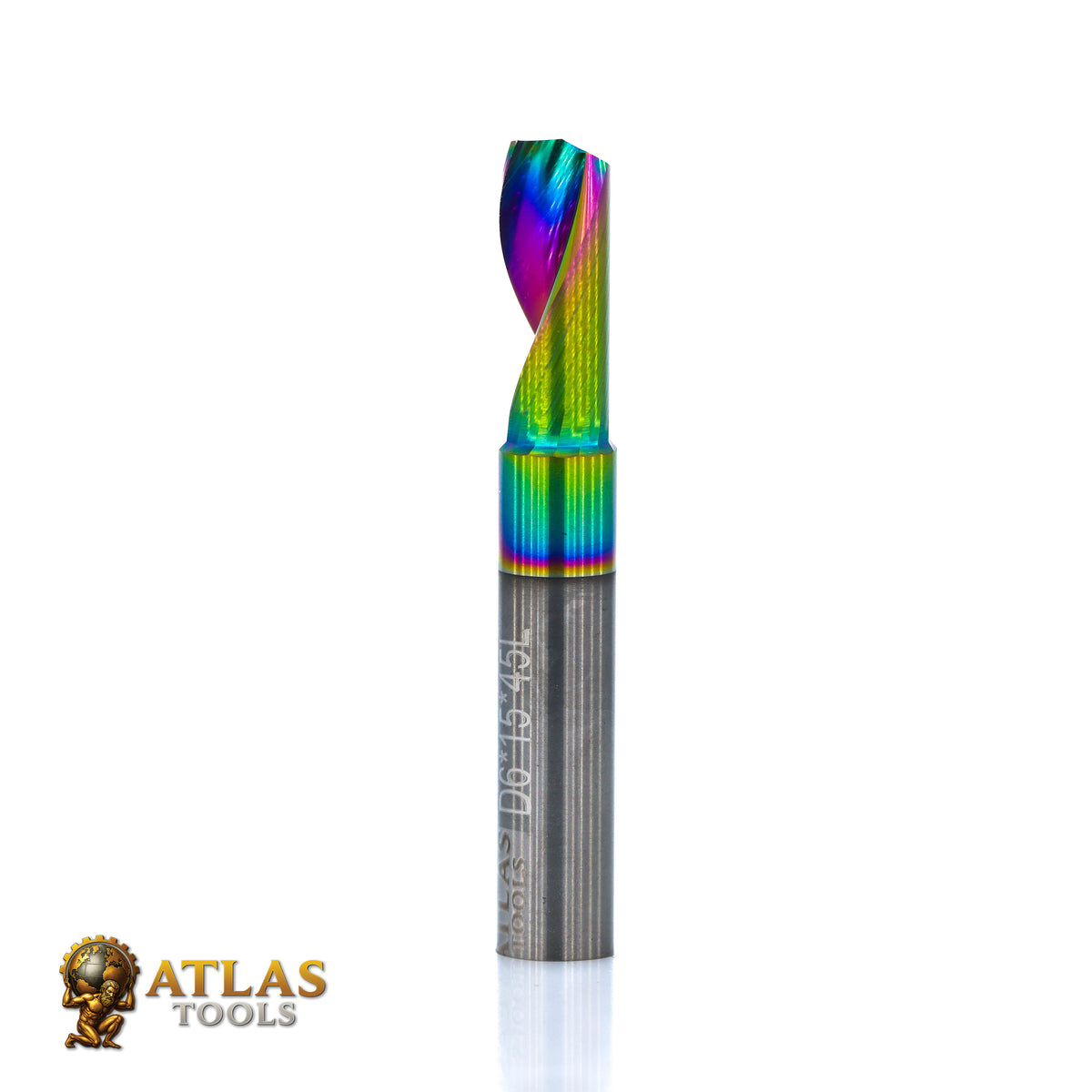 Atlas Tools Up Spiral Aluminium router Bit 6x15 DLC Coated