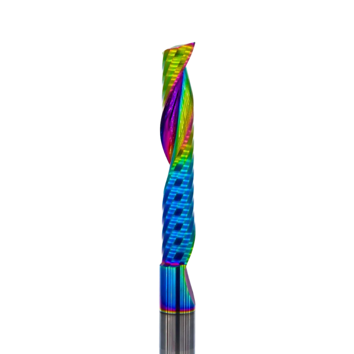 Atlas Tools Up Spiral Router Bit 12x72 DLC Coated MAINSHOT CLOSEUP
