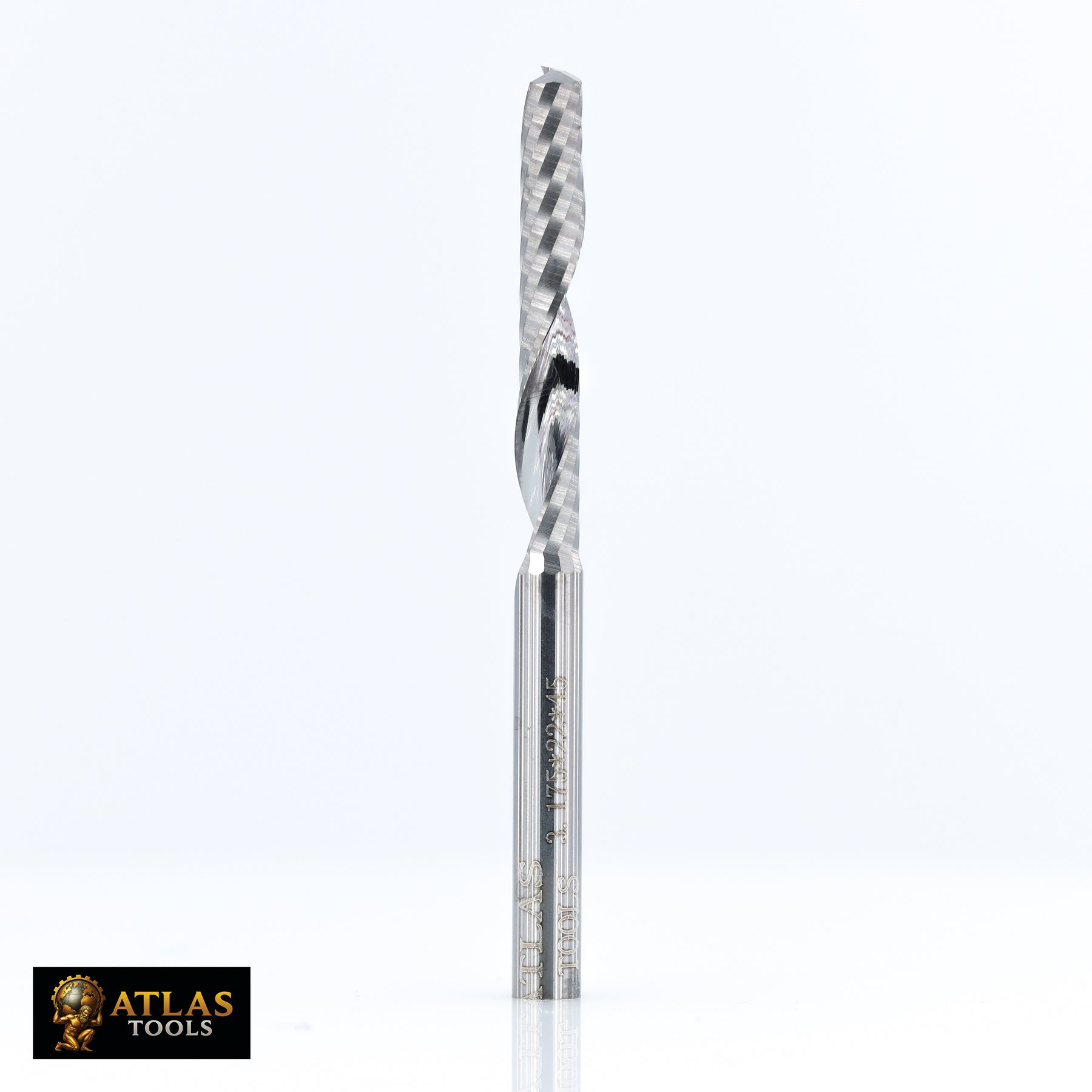 Atlas Tools Up Spiral Router Bit 3-175x22 Full Side View