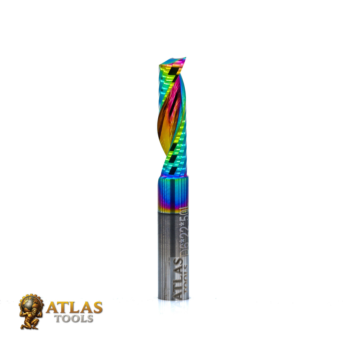 Atlas Tools Up Spiral Router Bit 6x22 DLC ULTRAPOLISHED