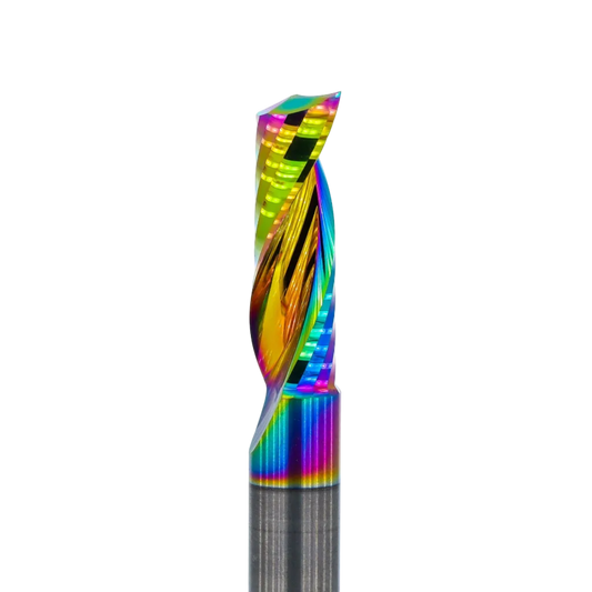 Atlas Tools Up Spiral Router Bit 8x25 DLC Coated Ultrapolished CLOSEUP