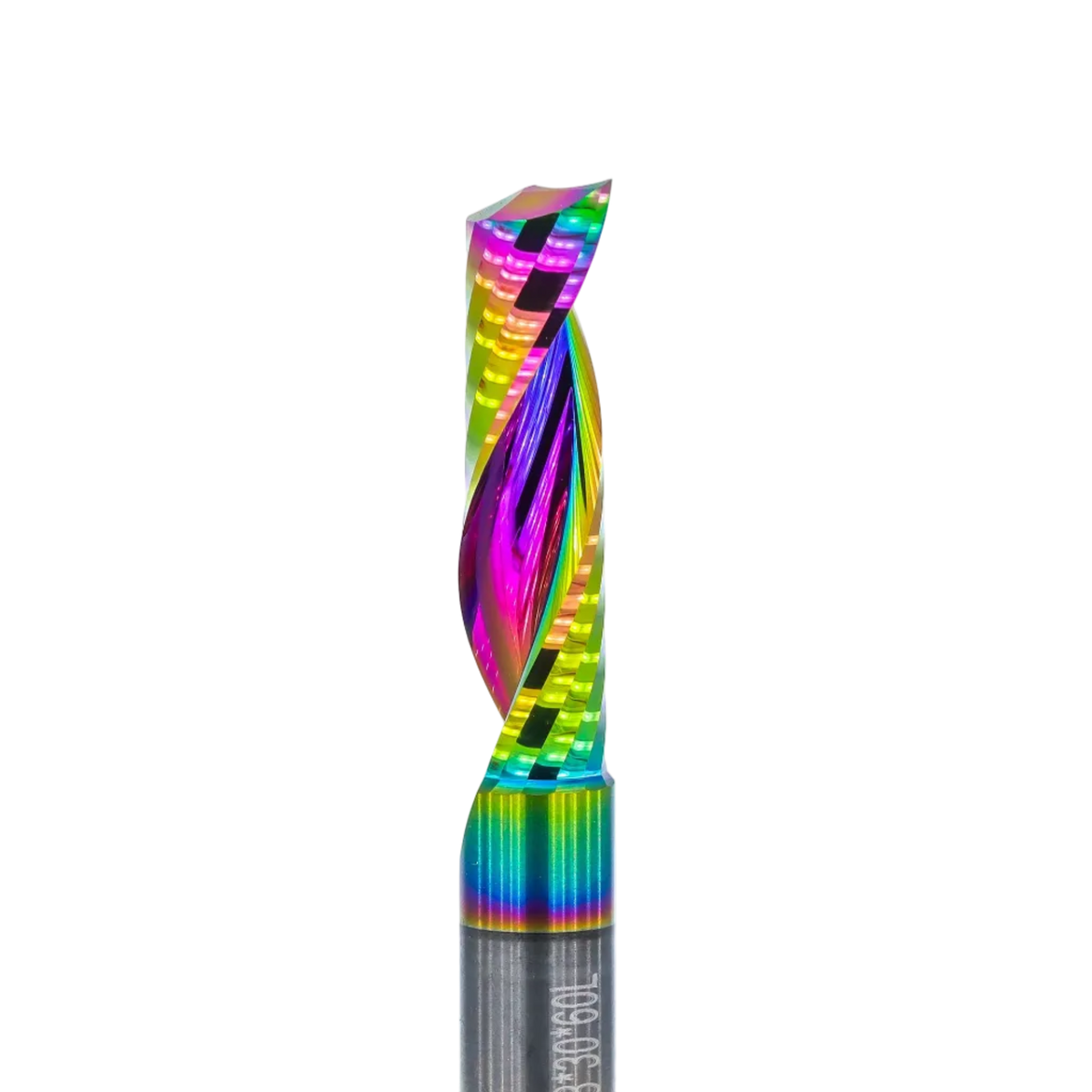 Atlas Tools Up Spiral Router Bit 8x30 DLC Coating Ultrapolished MAINSHOT CLOSEUP