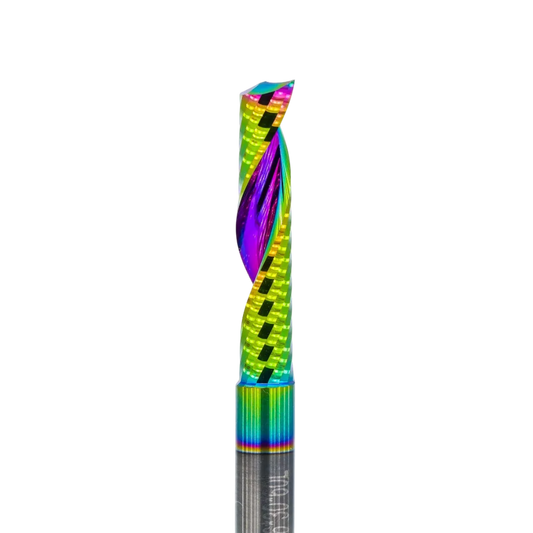 Atlas Tools Up Spiral Router Bit DLC Coated Ultrapolished CLOSEUP