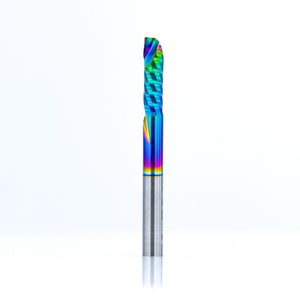 Compression Spiral 1F - 3.175x12 (DLC Coating) ULTRAPACK Atlas Tools - Side View Full Shot