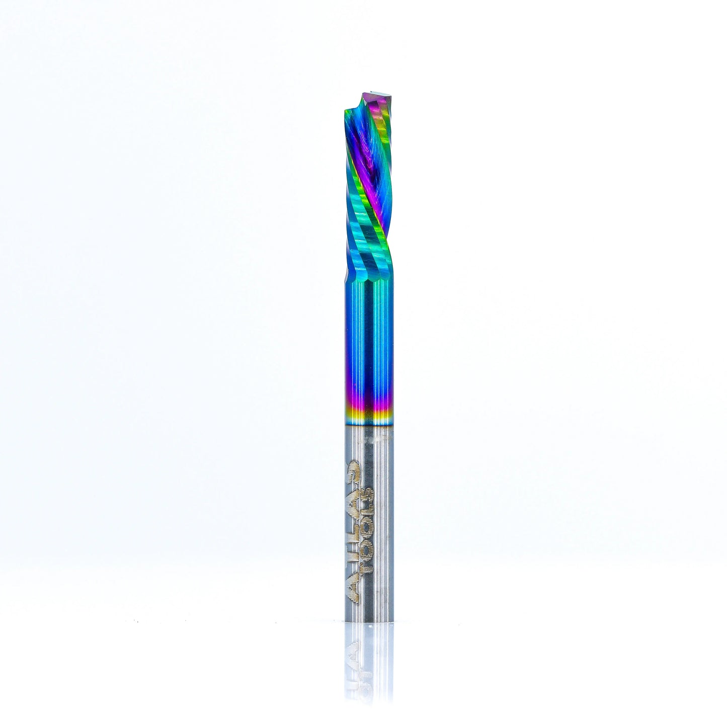 Compression Spiral 1F - 3.175x12 (DLC Coating) ULTRAPACK Atlas Tools - Side View Full Shot