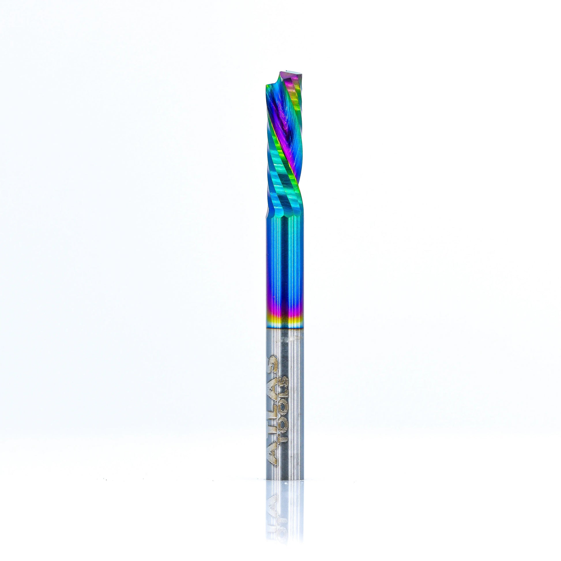 Compression Spiral 1F - 3.175x12 (DLC Coating) ULTRAPACK Atlas Tools - Side View Full Shot