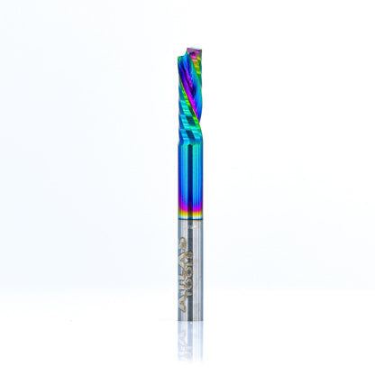 Compression Spiral 1F - 3.175x12 (DLC Coating) ULTRAPACK Atlas Tools - Side View Full Shot