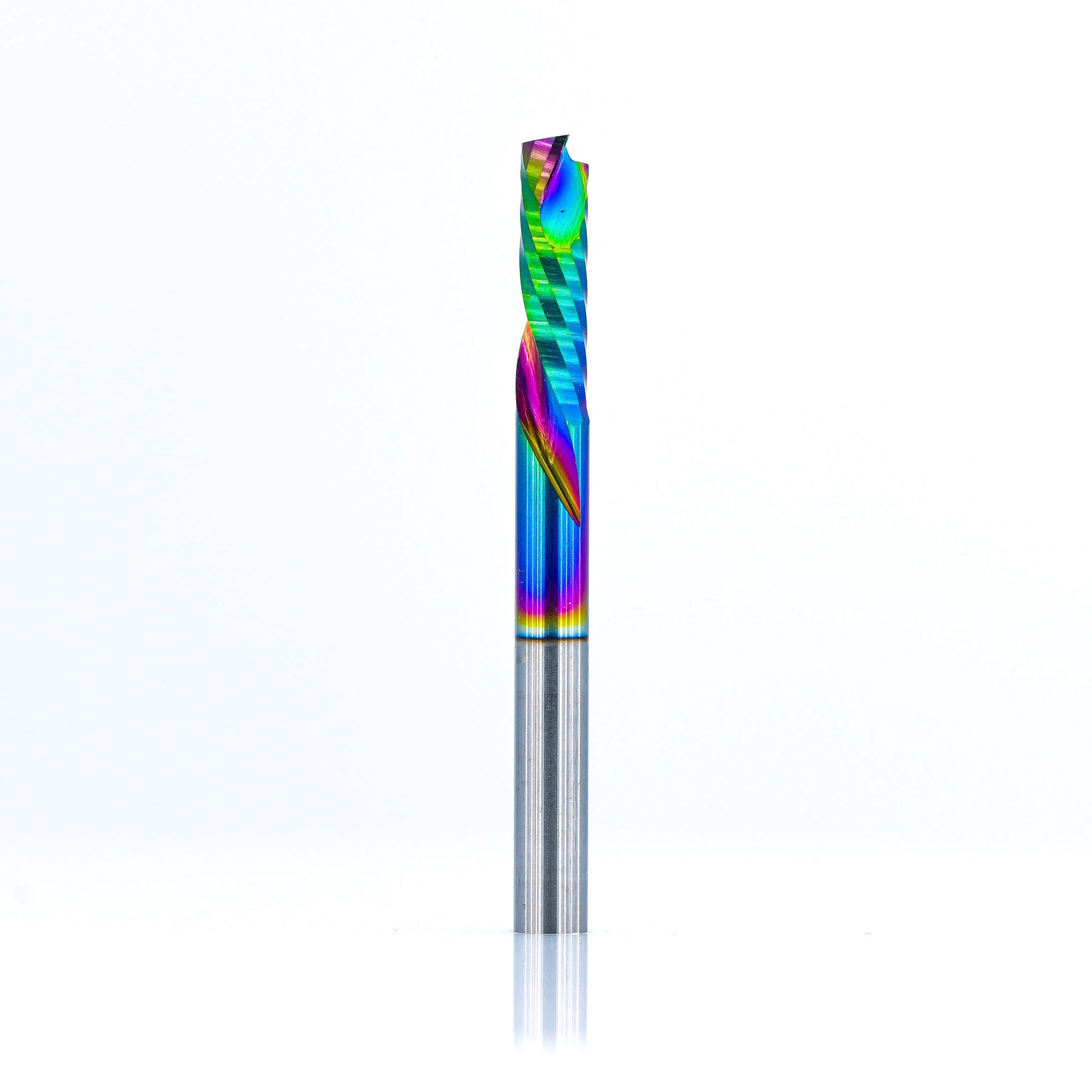 Compression Spiral 1F - 3.175x12 (DLC Coating) ULTRAPACK Atlas Tools - Side View Full Shot