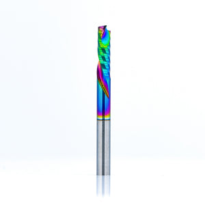 Compression Spiral 1F - 3.175x12 (DLC Coating) ULTRAPACK Atlas Tools - Side View Full Shot