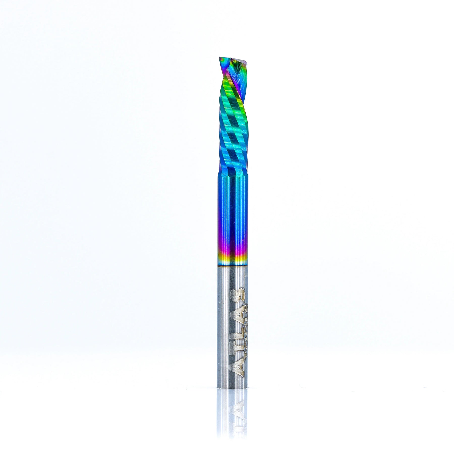 Compression Spiral 1F - 3.175x12 (DLC Coating) ULTRAPACK Atlas Tools - Side View Full Shot