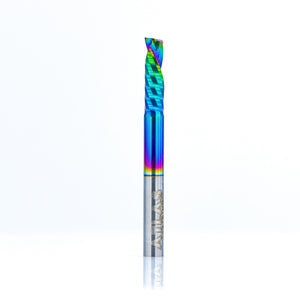 Compression Spiral 1F - 3.175x12 (DLC Coating) ULTRAPACK Atlas Tools - Side View Full Shot