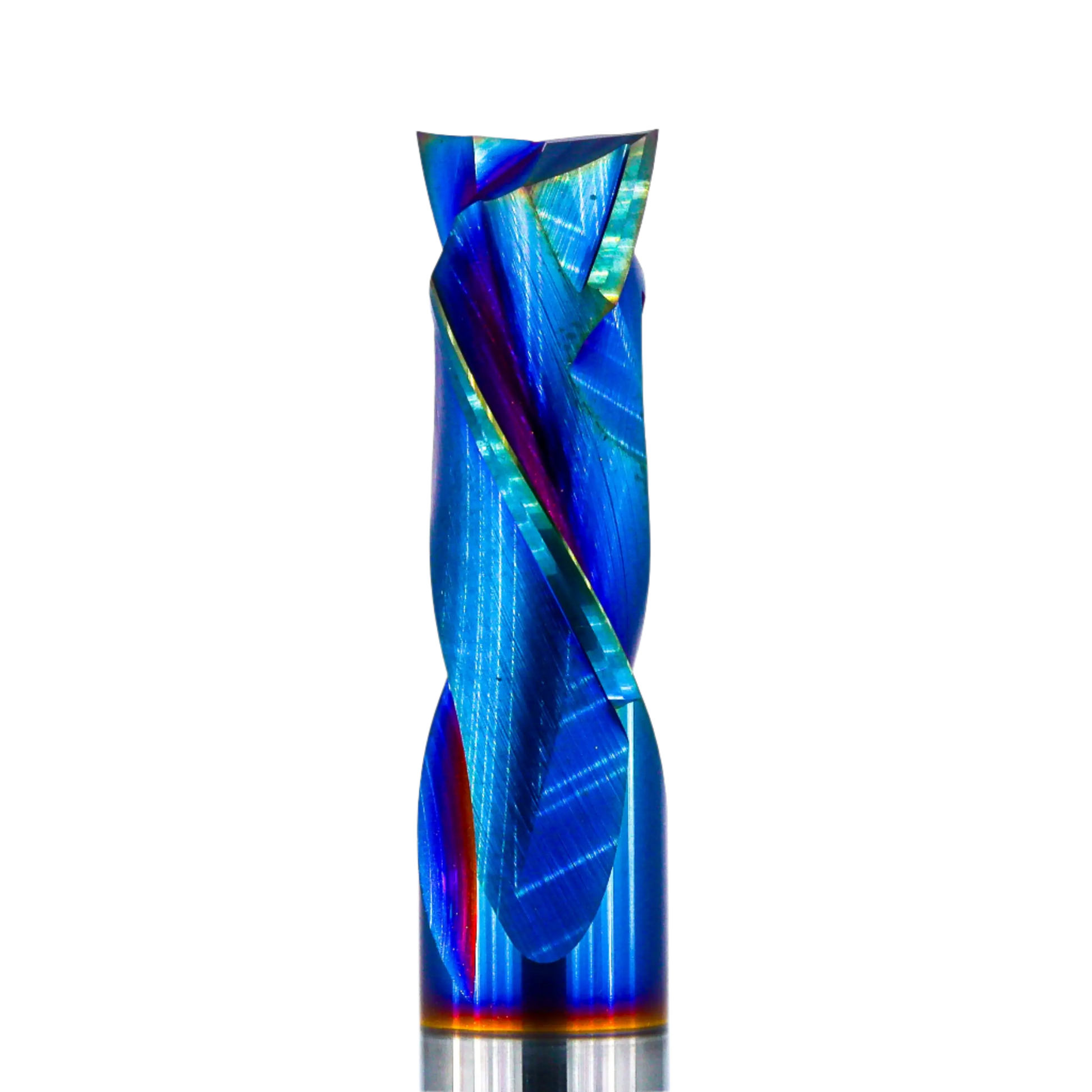 Compression Spiral 2F - 10x22 (Nano Coating) Atlas Tools side shot closeup