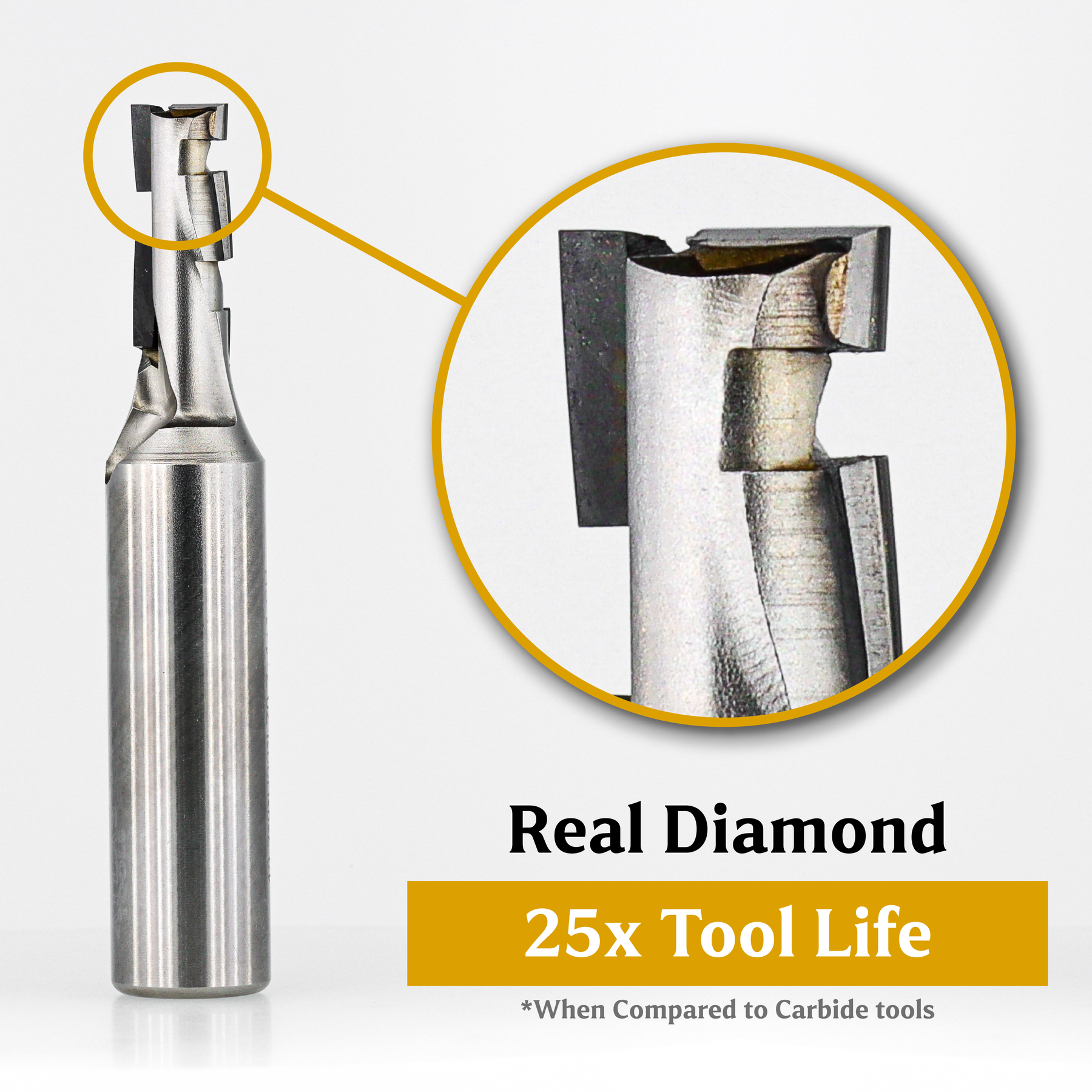 Diamond Compression Router Bit 8x22 Closeup Illustration Atlas Tools
