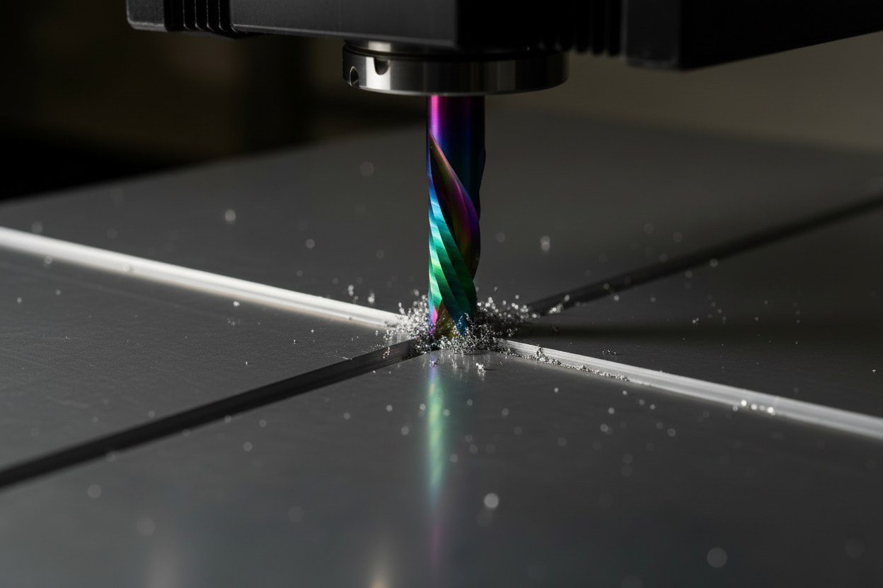 Compression bit cutting ACM with packed chips - alternate view