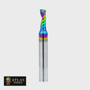 Atlas Tools Router Bit 4x12 6D Up Spiral General Purpose DLC VIDEO ROTATING