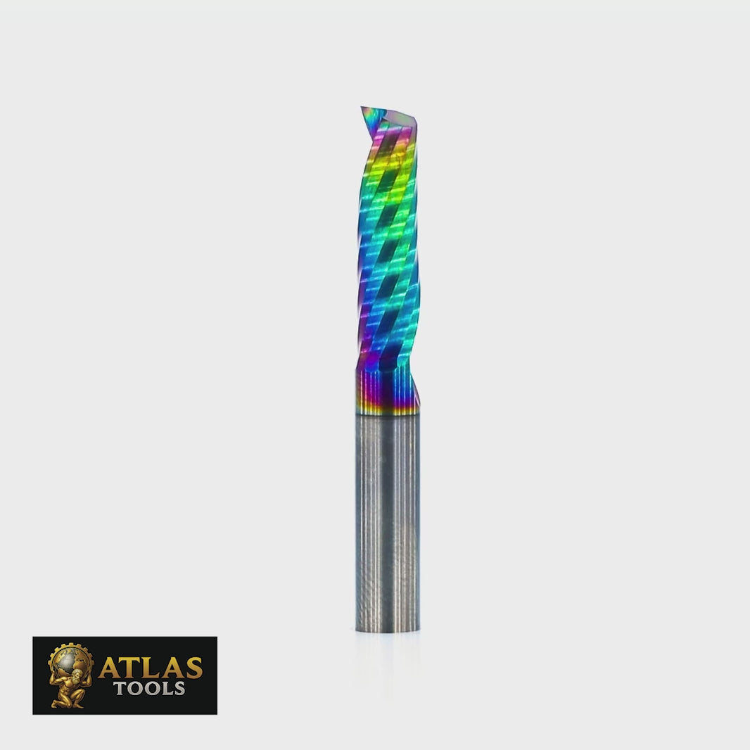 Atlas Tools Router Bit 6x22 Up Spiral General Purpose DLC VIDEO ROTATING