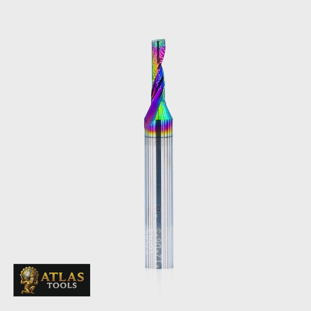 Atlas Tools Router Bit 3x12 6D Up Spiral Aluminium VIDEO ROTATING