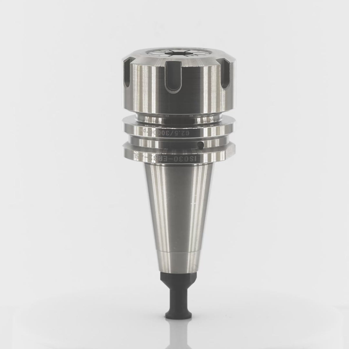 Video of Atlas Tools Tool Holder ISO30 ER32 45mmL Rotating showing Full Side View